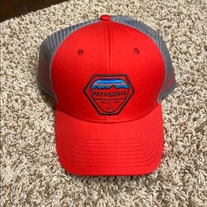 Patagonia red trucker hat